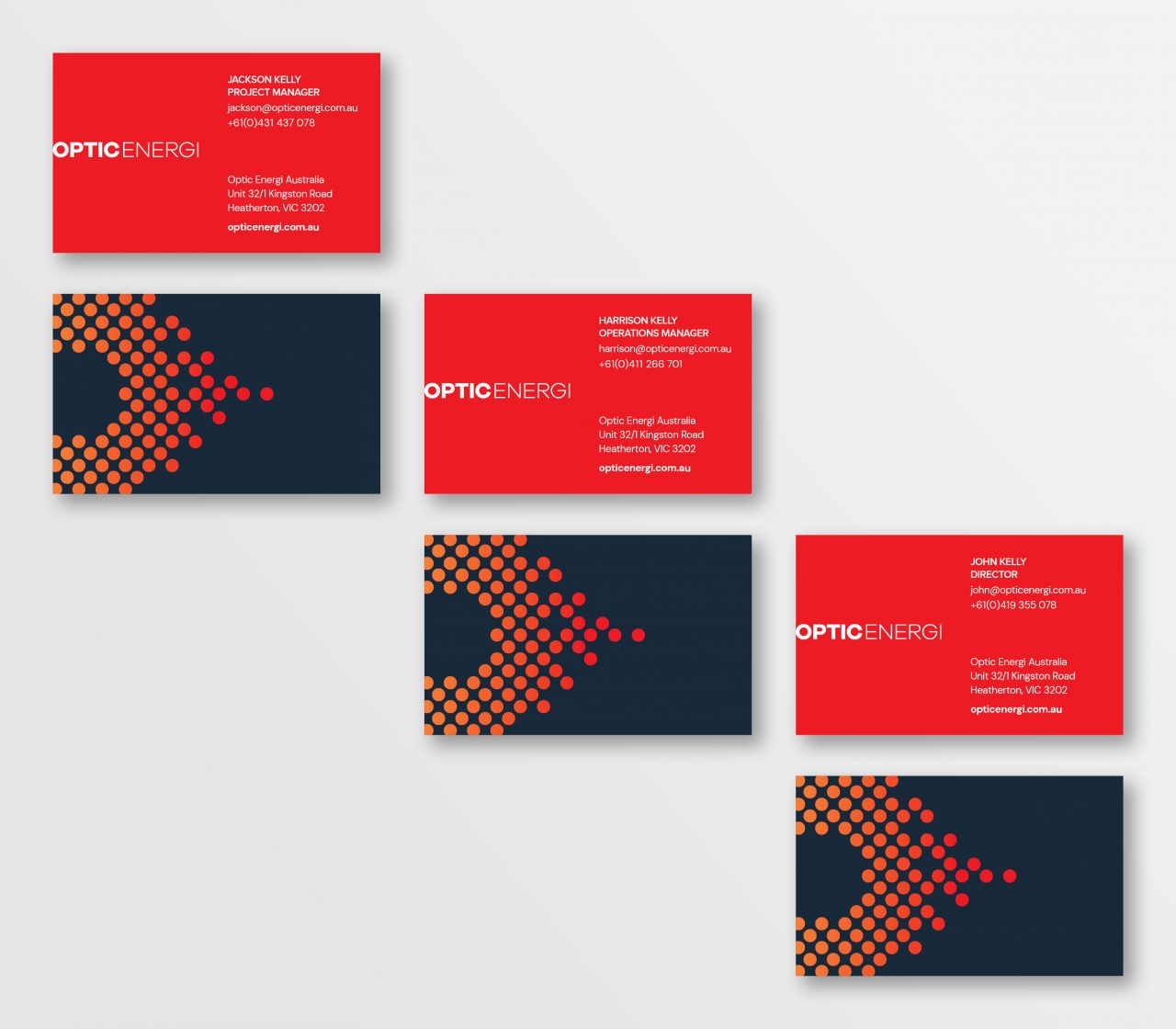 Optic Energi Australia Business Cards